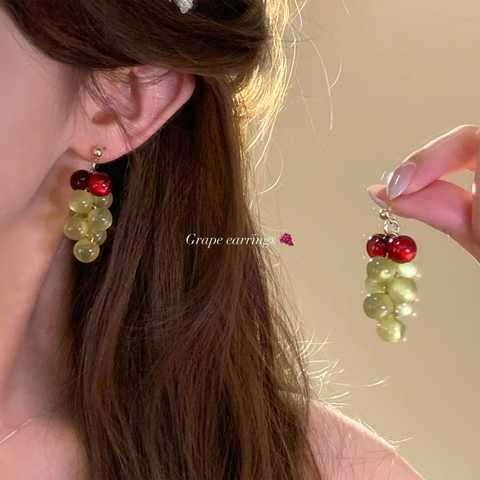 Wholesale Grape Theme Acrylic Earrings - Summer Fashion Jewelry Accessory Gift