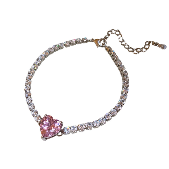 Wholesale Flower Heart Zircon Bracelet Trendy Modern Women Jewelry Accessory