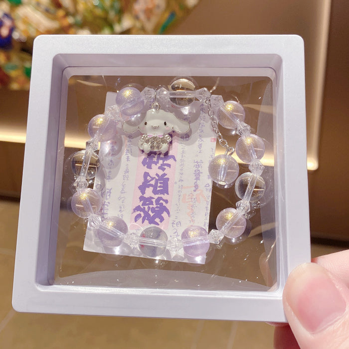 Wholesale Cute Cartoon Puppy Crystal Bead Bracelet for Travel Souvenir Gift MOQ≥3