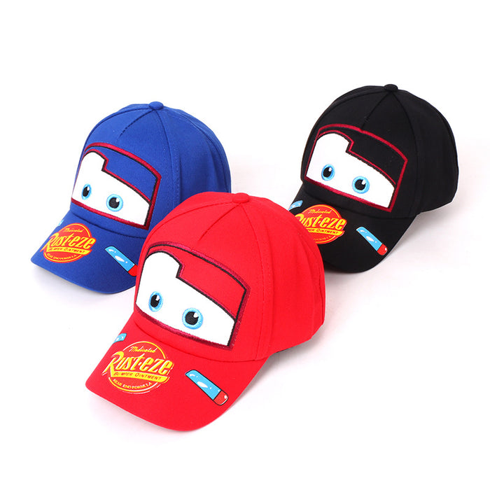 Wholesale Trendy Car Print Boys Baseball Cap Sun Hat Red Cloth Wide Brim Sunscreen Kids Fashion Accessory For Resale