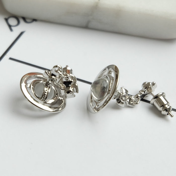 Wholesale Glass Ball 3D Saturn Copper Earrings JDC-ES-DouYin002