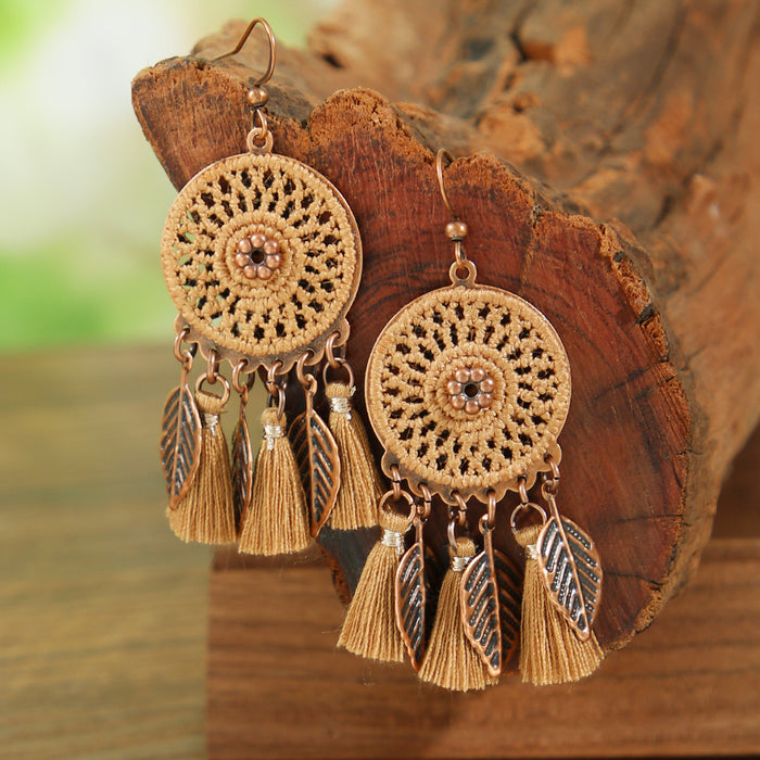 Wholesale Zinc Alloy Bohemian Tassel Earrings - Trendy Fashion Jewelry