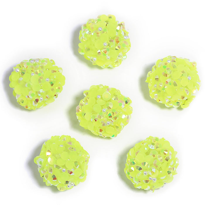 Wholesale 10PCS Colored Rhinestone Pearl Through Hole Acrylic Soft Sugar Beads JDC-BDS-BoLinge014