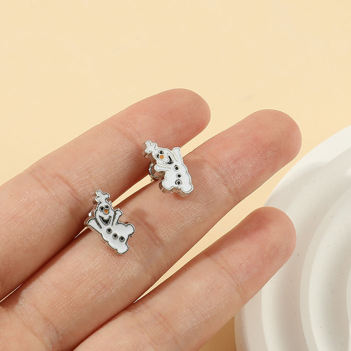 Wholesale Christmas Cartoon Romantic Snowman Earrings
