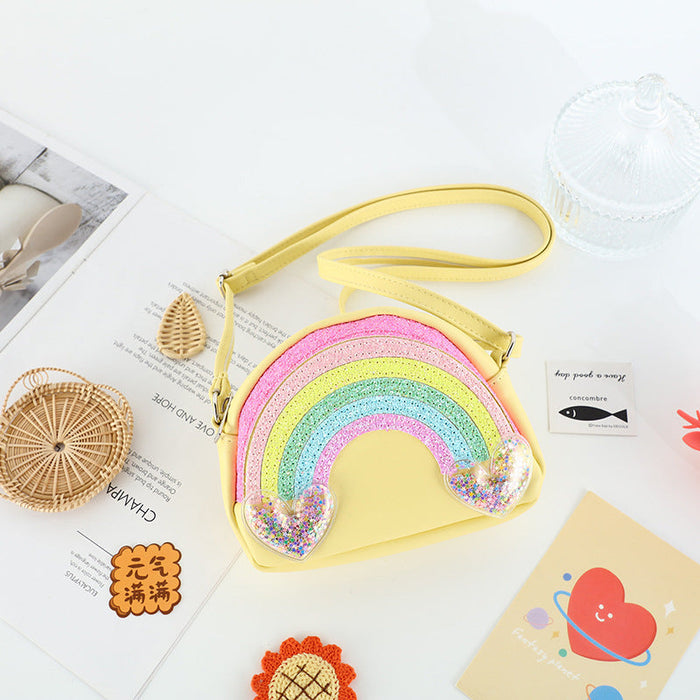 Wholesale Silicone Macaron Color Rainbow Children's Messenger Bag JDC-SD-HuHong002