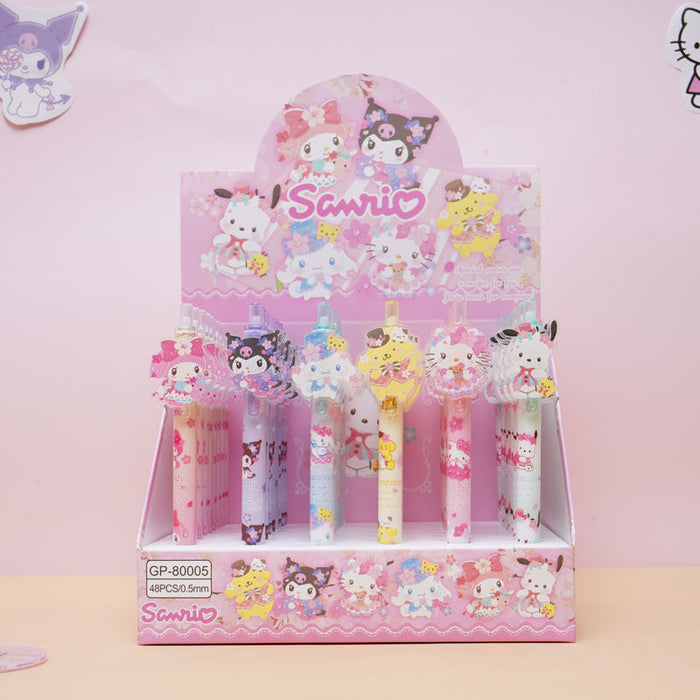 Wholesale 48 pcs Black core 0. 5mm cute cartoon sticker push-button pen