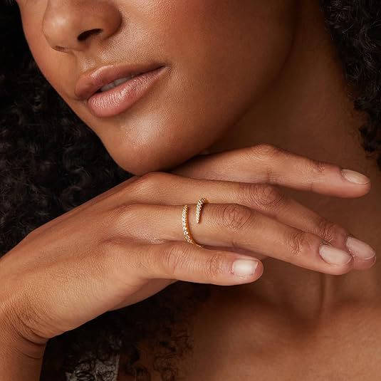 Wholesale Micro inlaid diamond ring, niche design, open mouth, light luxury, high-end fashion ring