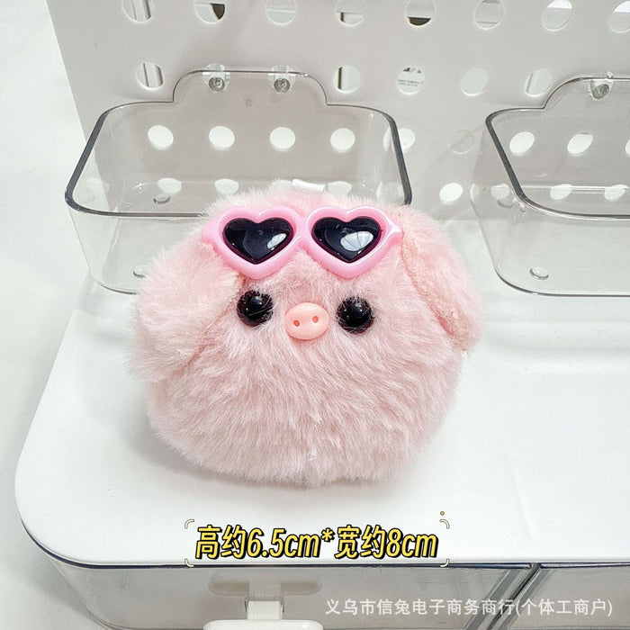 Wholesale Glasses pig cartoon bib pig plush pendant skirt pig doll key chain pendant toy pendant batch