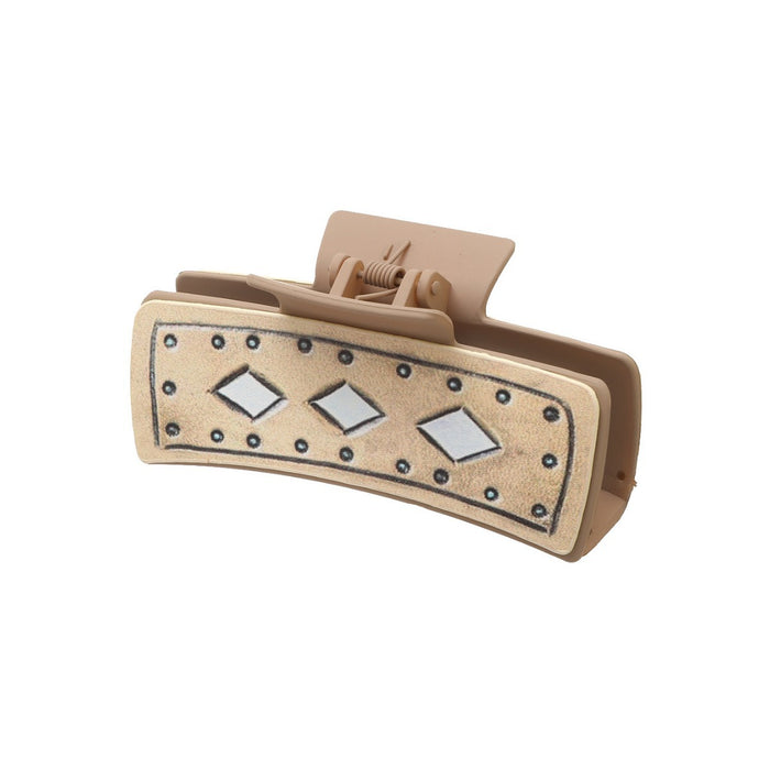 Wholesale Western Denim Leather Hairpin Sunflower Poker Clip Women Shark Clip