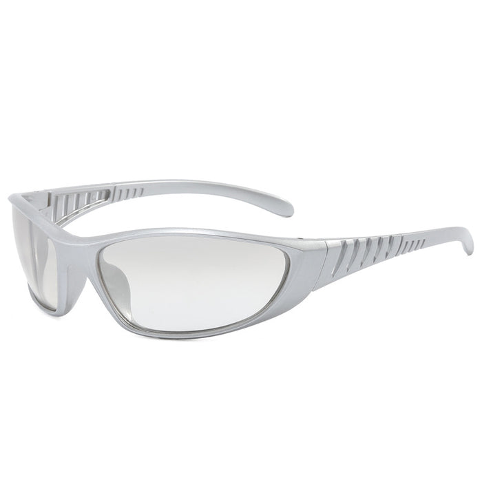 Wholesale Sports sunglasses, silver fashionable glasses, personalized cycling, futuristic, versatile sunglasses