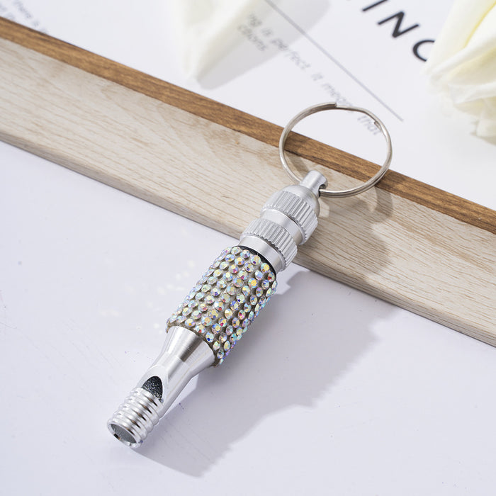 Wholesale Aluminum Alloy Diamond Whistle Keychain JDC-KC-ZhiYa008