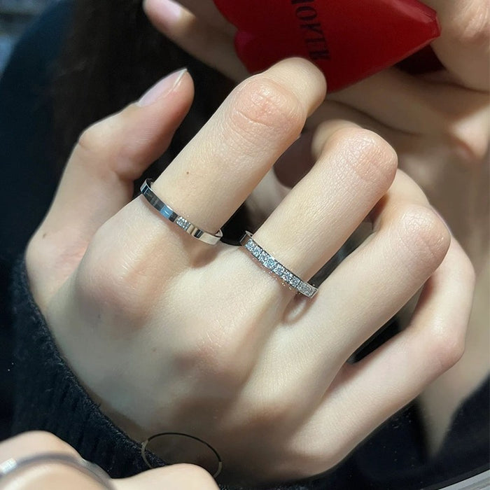 Wholesale Romantic Sparkling Diamond silver Combination Ring