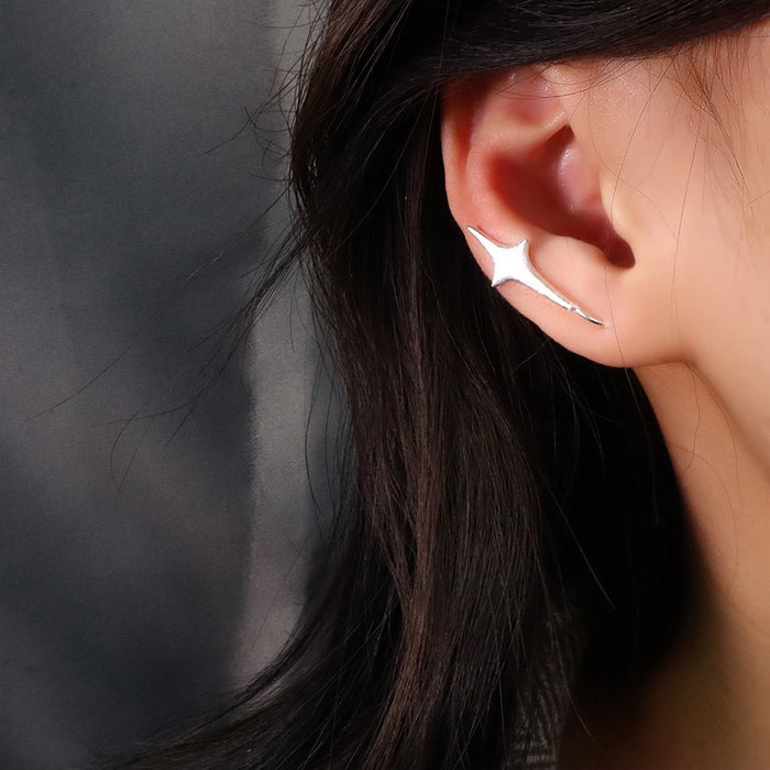 Wholesale Long brushed earrings with two personalized designs, trendy silver earrings, frosted cross earrings