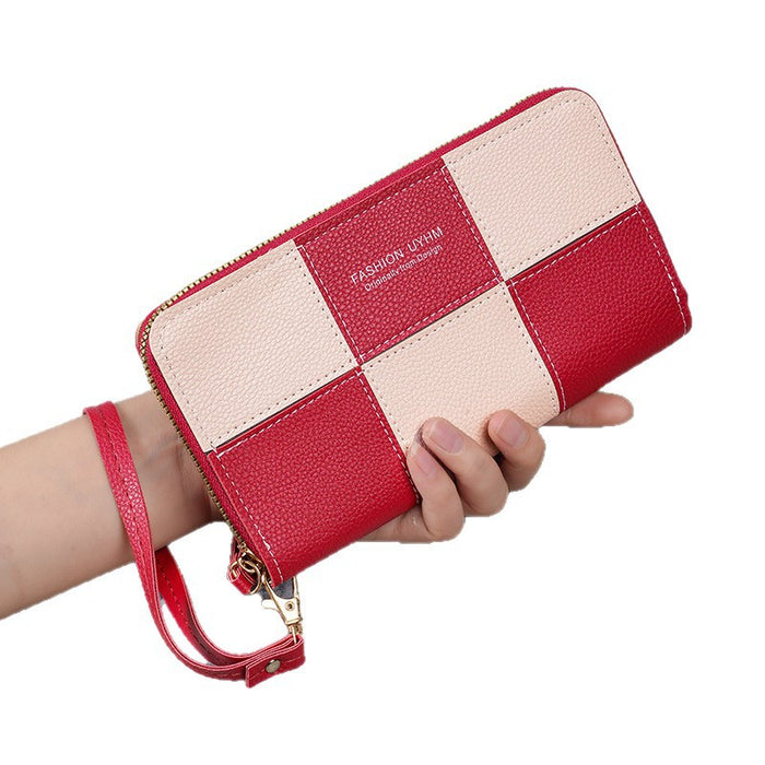 Wholesale Geometric Pattern PU Long Wallet with Phone Pocket - Trendy Fashion Accessory