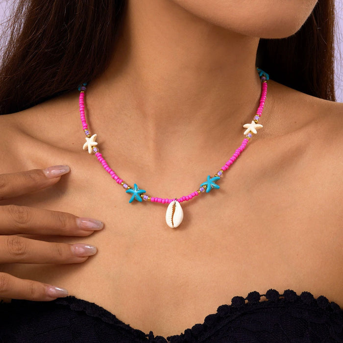 Wholesale Natural Shell Necklace Women Beaded Light Luxury Necklace Bohemian Niche Design