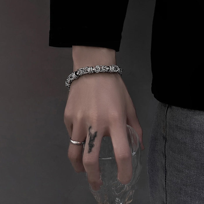 Wholesale Titanium steel bracelet, men's woven fashionable stainless steel bracelet, simple and fashionable