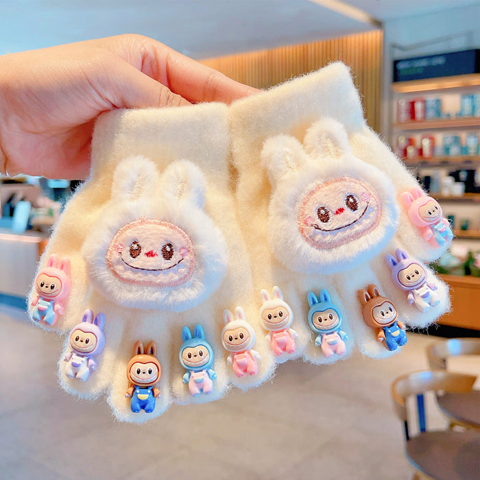 Wholesale Cartoon dolls  finger cots for babies,  with plush and thick windproof material
