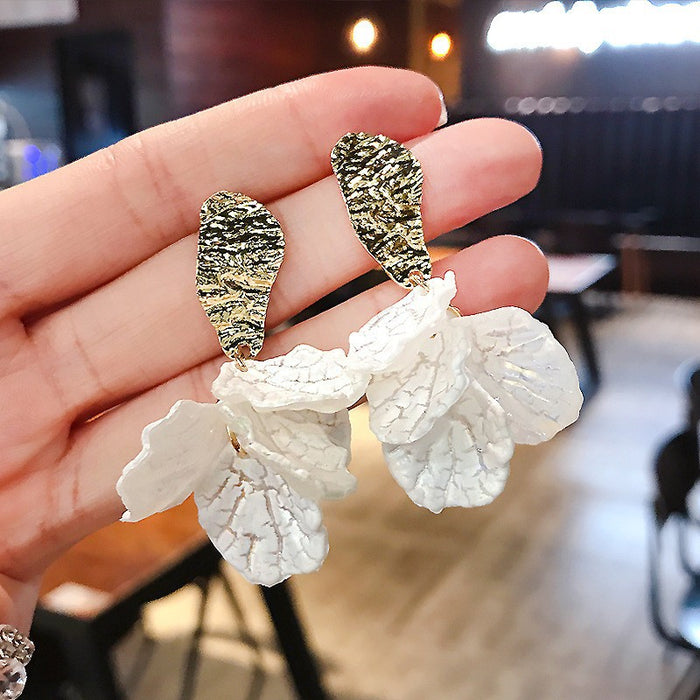 Wholesale S925 Silver Needle Internet Popular Simple Earrings Shell Flower Tassel Earrings