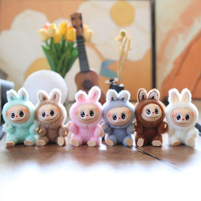 Wholesale Cute and cute second generation vinyl rabbit pendant plush toy doll school bag pendant keychain doll doll