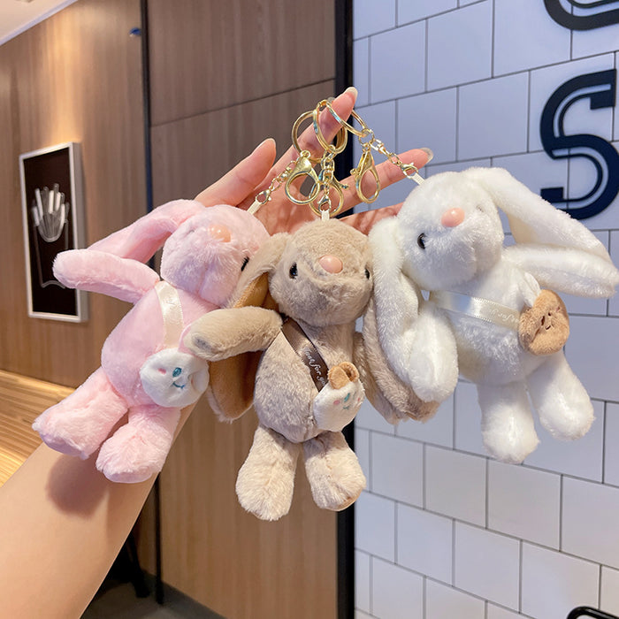 Wholesale rabbit plush pendant grab machine Doll  cartoon keychain plush toy
