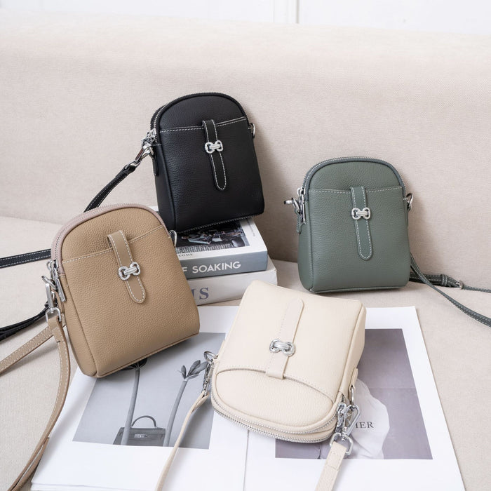 Wholesale Head layer cowhide bag, mobile phone bag, new casual and fashionable crossbody bag, single shoulder small square bag, key bag