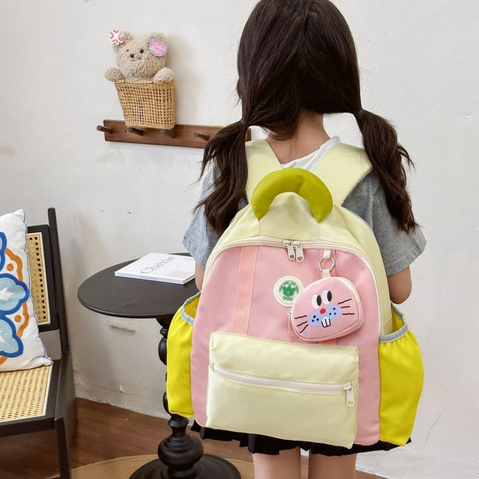 Wholesale Children's Bag  Backpack Cute Kindergarten Boys and Girls School Bag Color Contrast Backpack