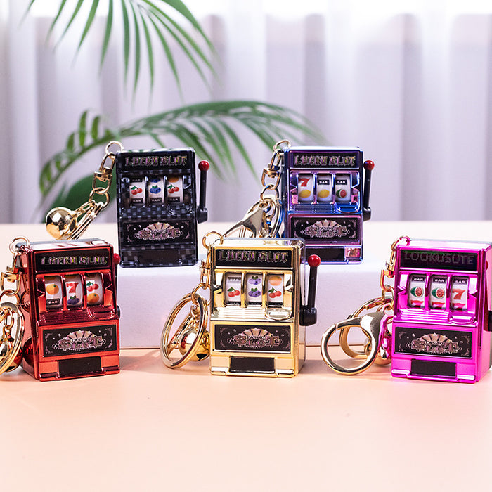 Wholesale Creative Tiger Fruit Machine Pendant Lucky Drawing Keychain Fun Toy Keychain Office Cultural