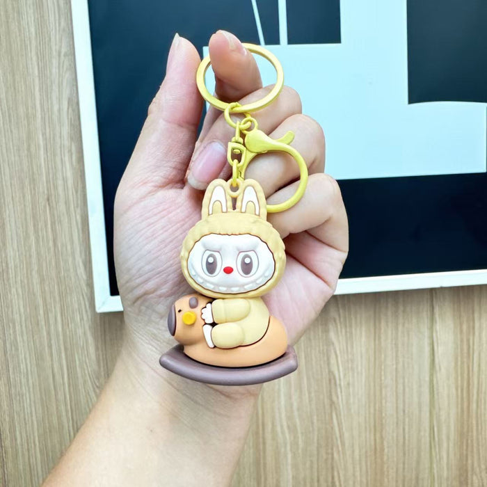 Wholesale  Rocker Horse Rab Cloth Keychain Cute Three-dimensional Doll Student Schoolbag Hanging Simple Car Pendant