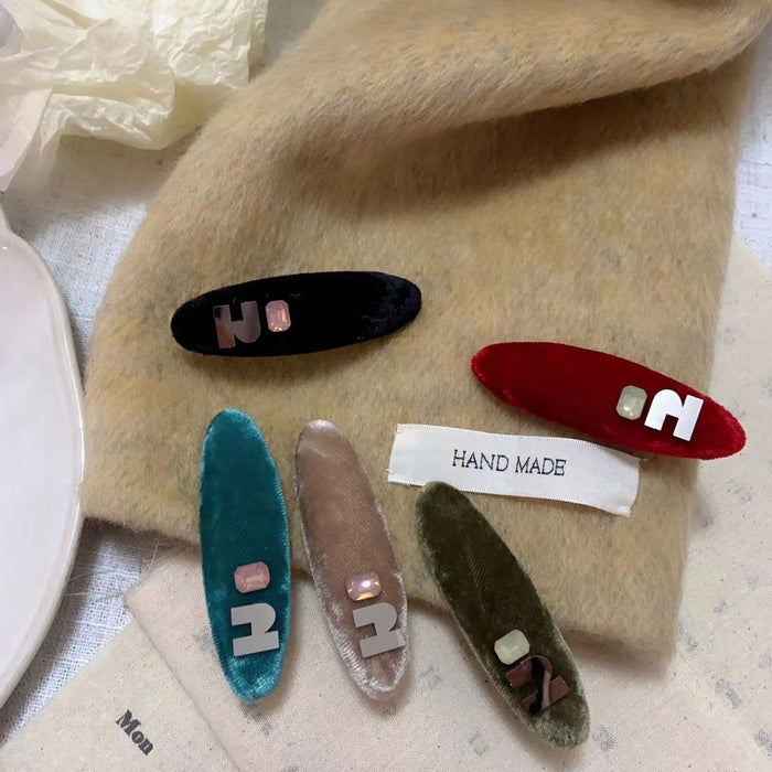 Wholesale fashion velvet imagination color diamond  texture hair accessories hairpin