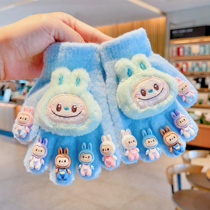 Wholesale Cartoon dolls  finger cots for babies,  with plush and thick windproof material