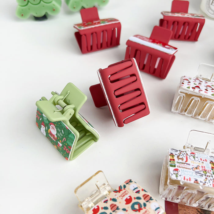 Wholesale Christmas plastic clip patch hair clip dopamine small fresh  atmosphere shark clip hair accessories