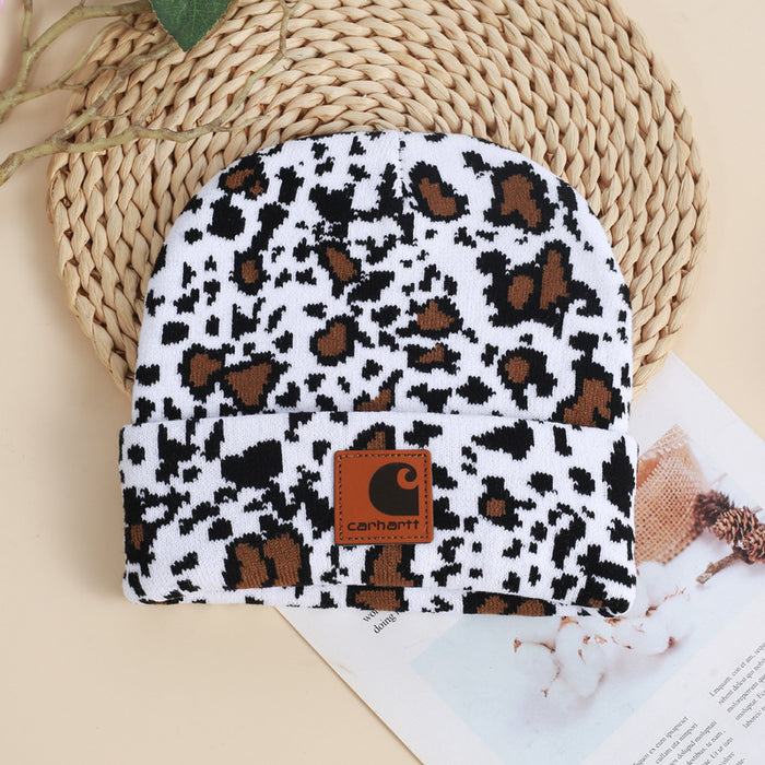 Wholesale Acrylic Cow Jacquard Knitted Hat JDC-FH-HongHong008