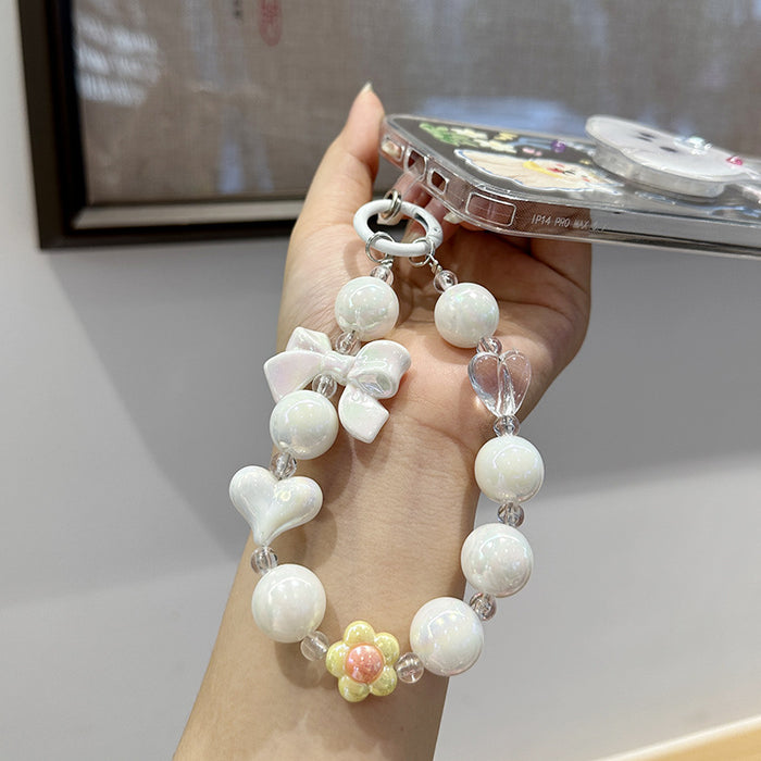 Wholesale Bow, love, bead, chain, cute and fashionable bag decoration, phone case hanging chain