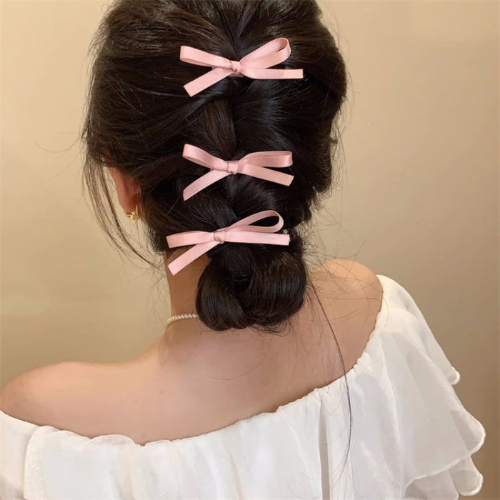 Wholesale Lace Style Clip Sweet and Spicy Atmosphere Ribbon Small Bow Hair Clip Princess Hairstyle Headwear Clip