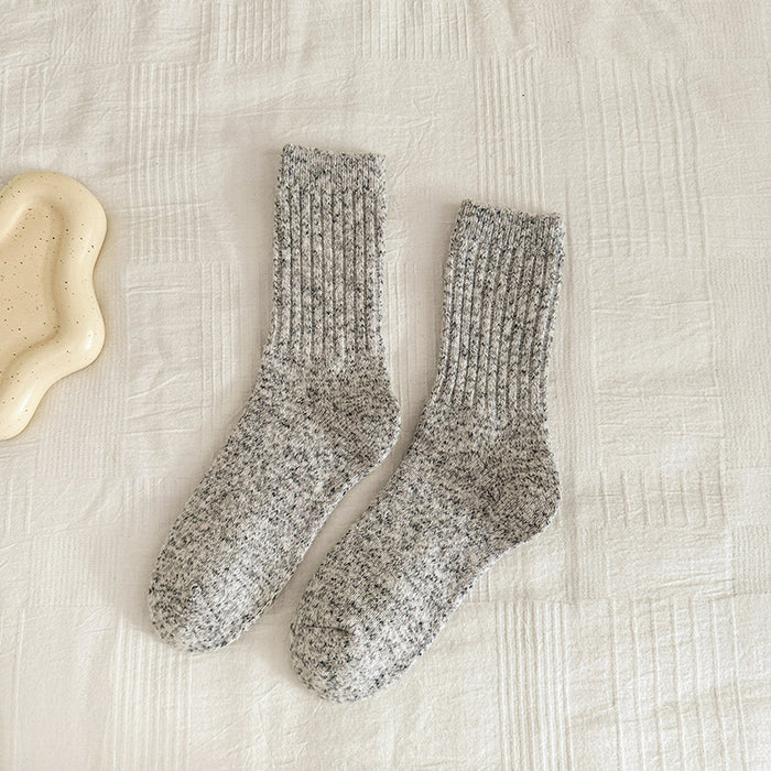 Wholesale Winter Thick Warm Wool Socks with Colorful Ideas, Versatile Mid Barrel Stacking Socks