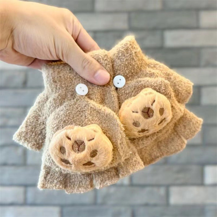 Wholesale Children' s  Winter Cartoon Warm Cute Plush Gloves