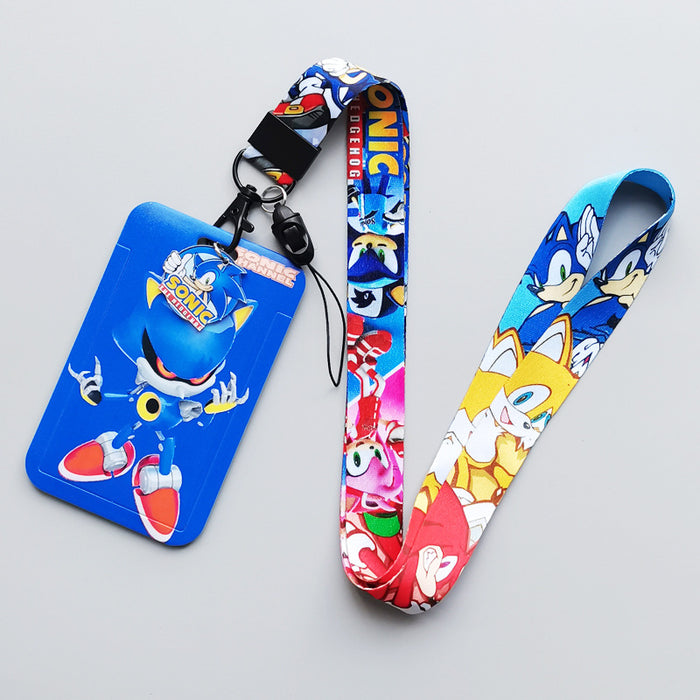 Wholesale 10pcs Students cartoon Lanyard Keychain Card Set