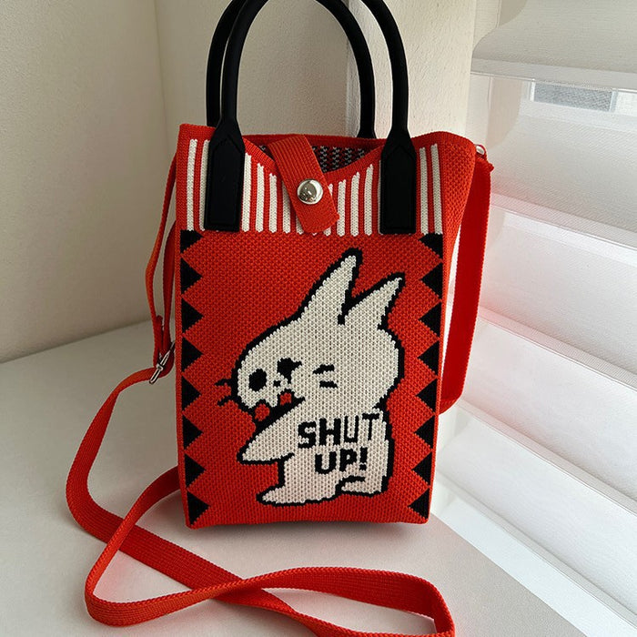 Wholesale Cute Cartoon Knitted Mobile Phone Bag  Easiest for Match Shoulder Bag Coin Crossbody Portable