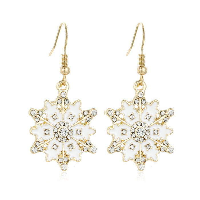 Wholesale Christmas Snowflake Earrings and Bracelet Set Fashion Jewelry Accessory