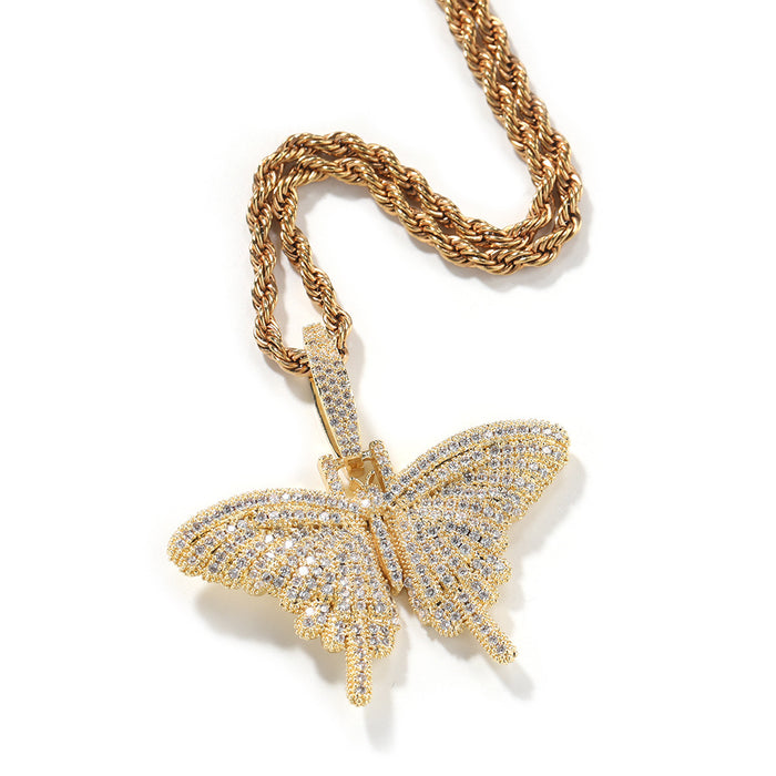 Wholesale Butterfly Diamond Pendant Necklace JDC-NE-GuMeng004