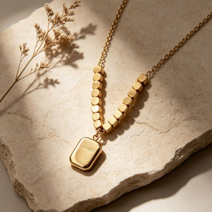 Wholesale Square Geometric Pendant Necklace