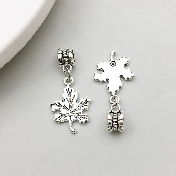 Wholesale Zinc alloy simulated maple leaf high-heeled shoe series large hole bead DIY beads pendant