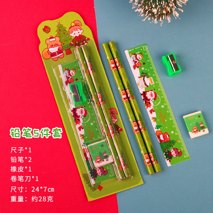 Wholesale Christmas pencil eraser pencil stationery set prizes Christmas gifts