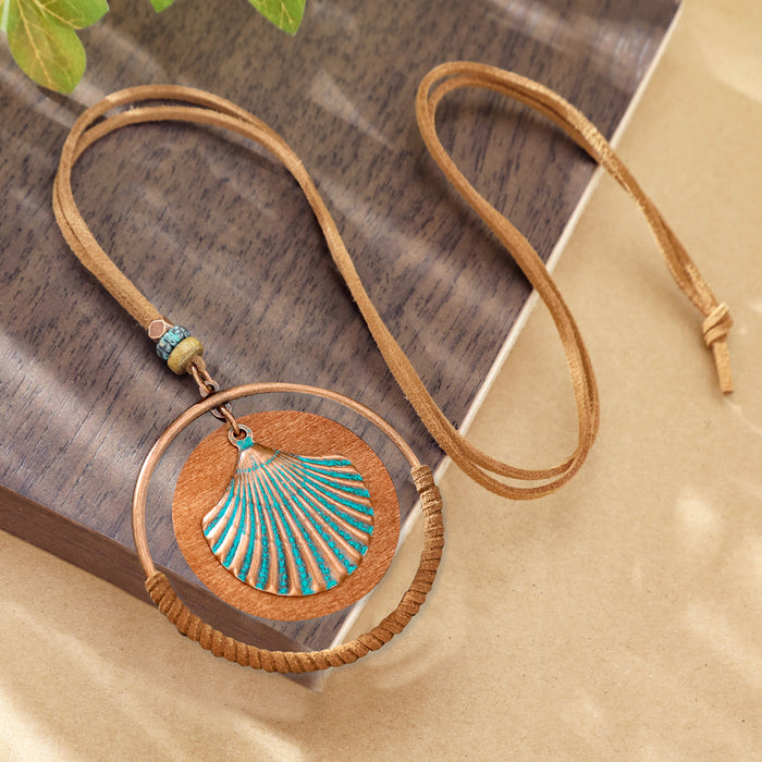 Wholesale Retro Bohemian Tassel Pendant Necklace Zinc Alloy Electroplated Geometric Pendant MOQ≥2