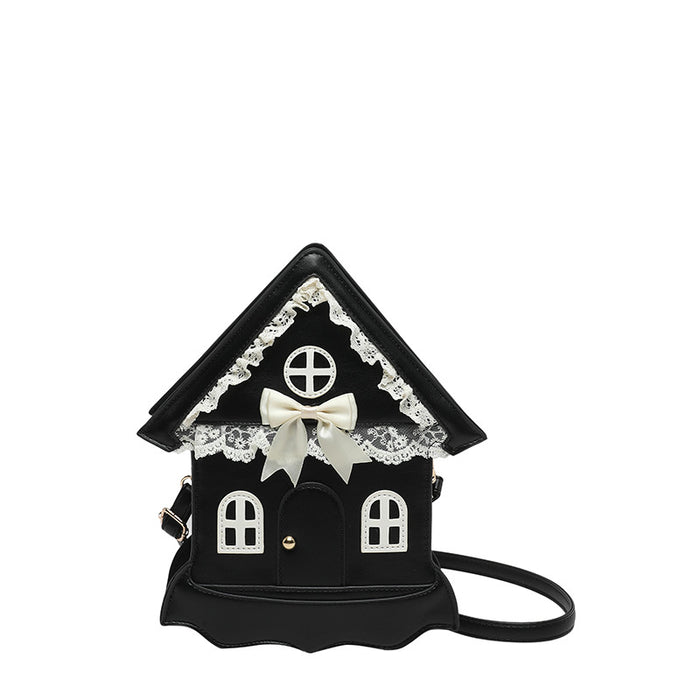 Wholesale Trendy Lolita HouseShaped Bag Pink PU Pearl Chain Crossbody bag Fashion Accessory for Gift