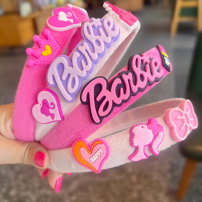 Wholesale Cute plush headband with letter elements for girls