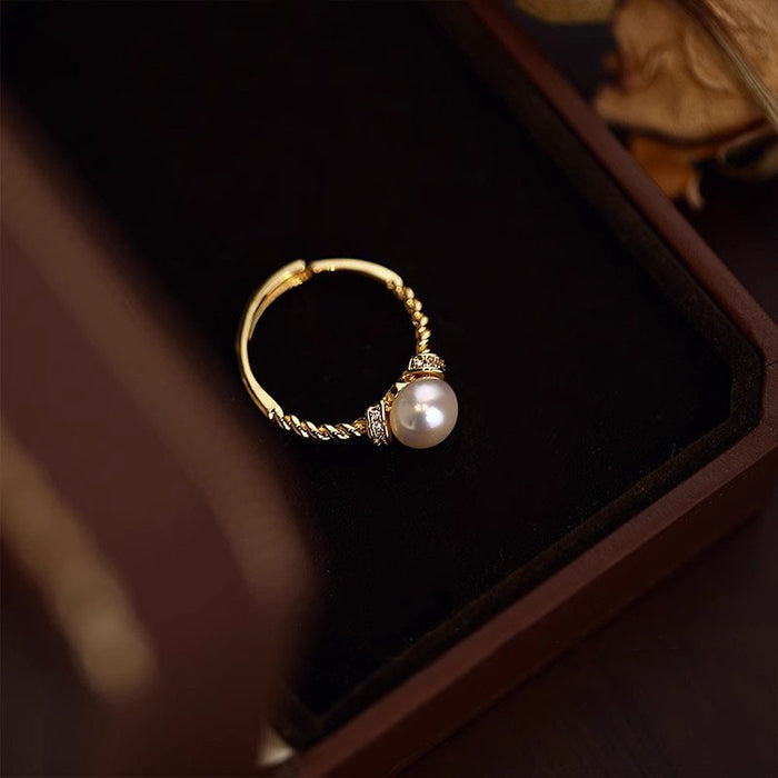 Wholesale Pearl ring niche design fashionable index finger ring personalized light luxury ring