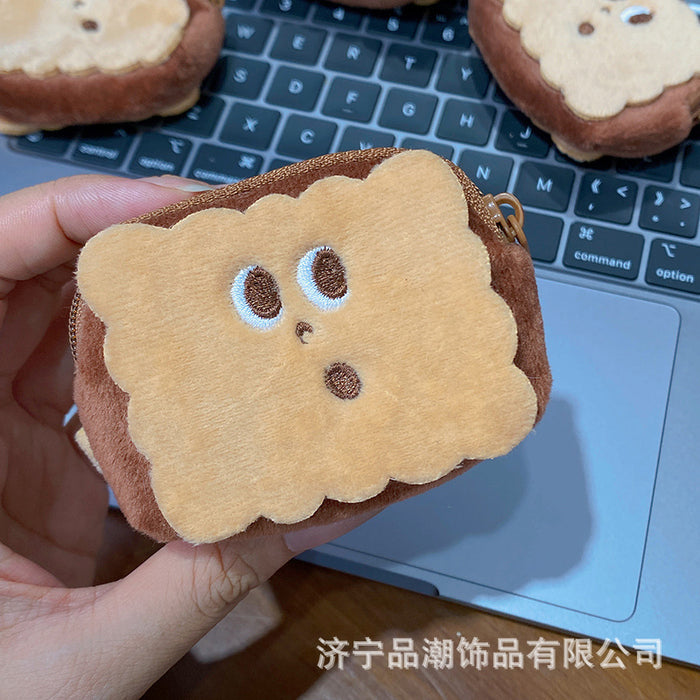 Wholesale Cartoon Toast Bread Burger Coin Purse Plush Fruit Capybara Pendant Coin Storage Bag