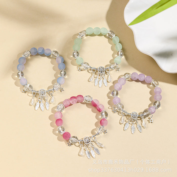 Wholesale Frosted Gradient Glass Beaded Bracelet for Women