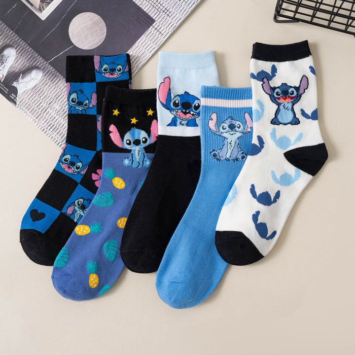Wholesale New socks with a cute cartoon cartoon cartoon style, women's socks in the middle tube, long tube socks
